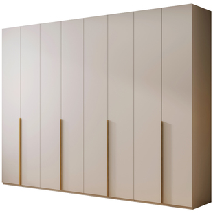 全实木橡木一门到顶衣柜卧室家用奶咖色定制省空间收纳衣橱环保