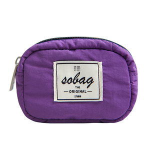 sobag日系迷你拉链手拿零钱包女中性防泼水尼龙布耳机口红小卡包
