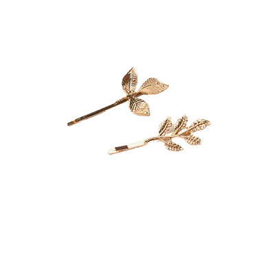 韩国头饰金色发夹树叶复古