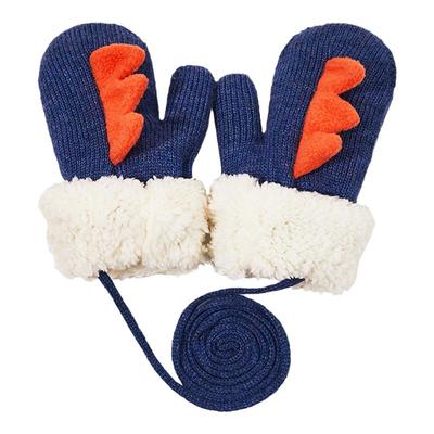 KK加绒加厚小孩挂脖可爱时尚手套