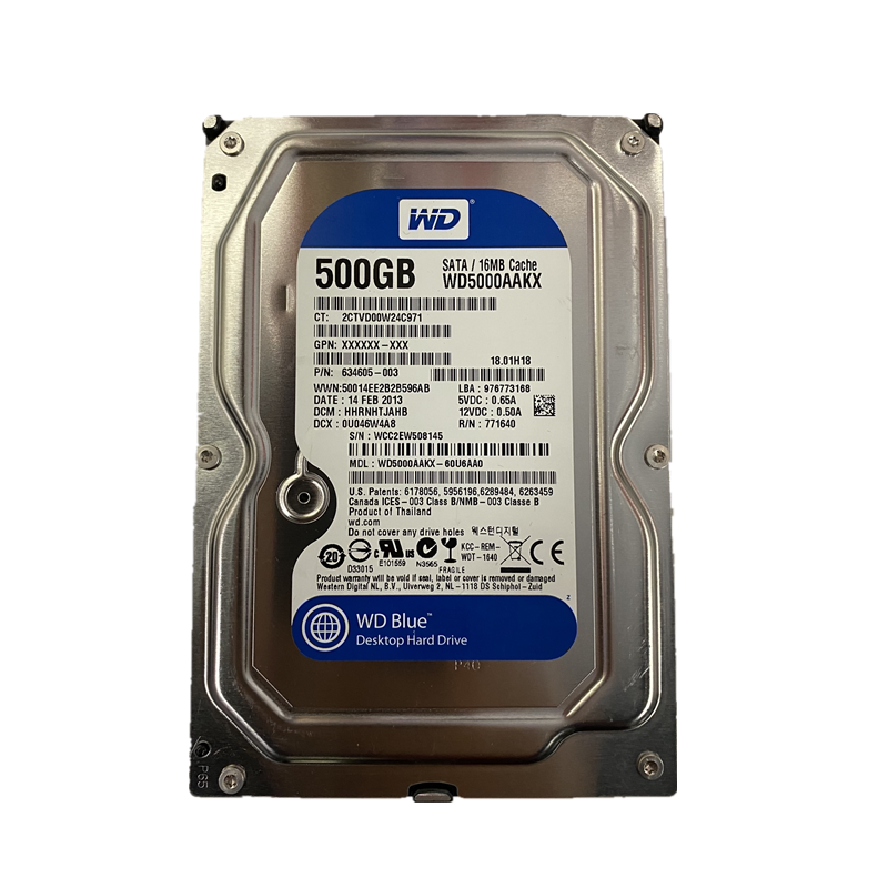 原装西数500g监控硬盘WD5000AAKX 7200转sata3单碟500G台式机硬盘