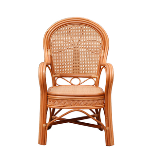 休闲电脑阳台天然真藤单人办公老式老人藤椅靠背椅三件套腾滕透气
