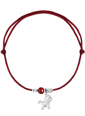 巷南925纯银马上有钱红绳手链女