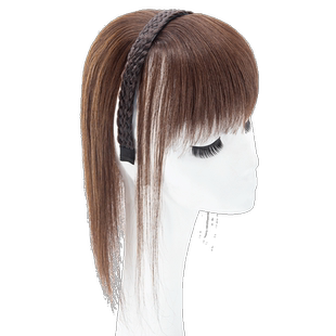 头顶假发片女辫子发箍刘海一体真人发加厚遮白发增发量真发补发片