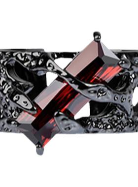 暗黑风学者戒指男小众设计