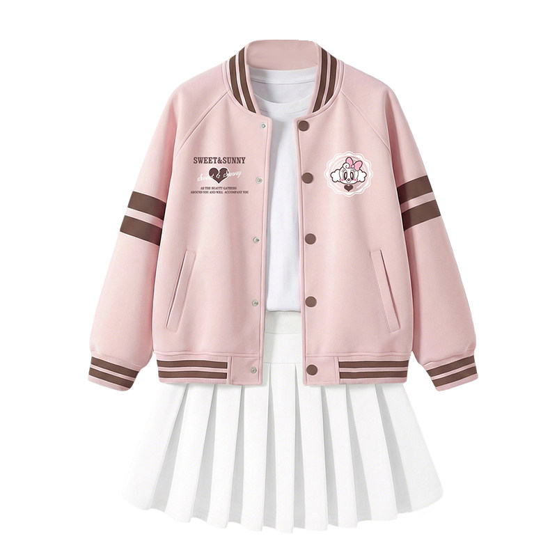 巴布豆女童套装儿童棒球服短裙