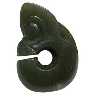 析木河磨玉红山文化仿古件玉猪龙手把件黄白老玉岫玉和田玉吊坠