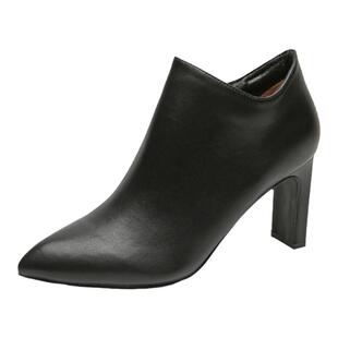 大码短靴41 43胖脚宽脚女鞋加肥加宽高跟鞋女秋冬小码女靴313233