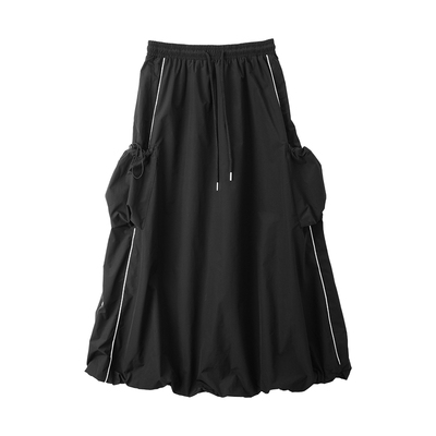 美式复古半身裙女2025秋季新款宽松显瘦百搭直筒阔腿半身裙潮