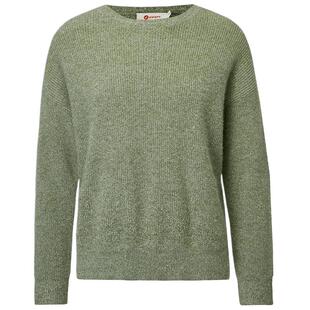 皮皮狗秋冬落肩圆领长袖下摆开叉毛衣羊绒衫