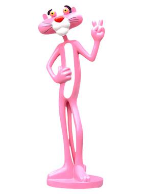 网红打卡通粉红豹雕塑户外公园景区商场店铺门口落地公仔装饰摆件