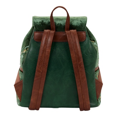 代购loungefly Peter Pan独家绗缝纹理迷你双肩背包天鹅绒小飞侠