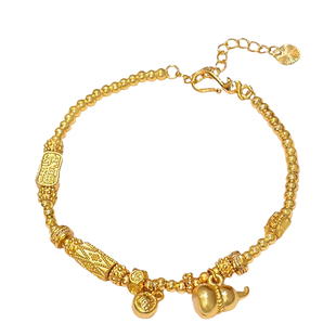 新年新中式古法沙金葫芦金珠盘缠手链女款轻奢小众高级感2026新款