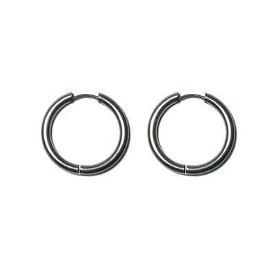 90s极简风圆圈不锈钢碰水耳环