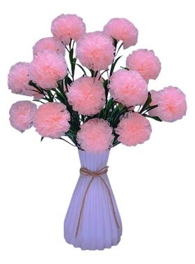 新品【送防摔花瓶】2.5cm雪纱带康乃馨材料包桌摆件花束手工DIY