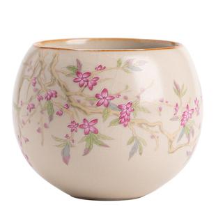 米黄汝窑主人杯陶瓷茶杯个人专用单杯家用品茗杯功夫茶具单个茶碗