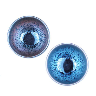 建阳原矿建盏 手工对杯油滴鹧鸪斑 铁胎主人杯茶杯茶具茶盏礼盒装