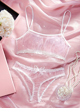 Z 64965 Women's polka dot mesh underwear set 女波点网纱内衣