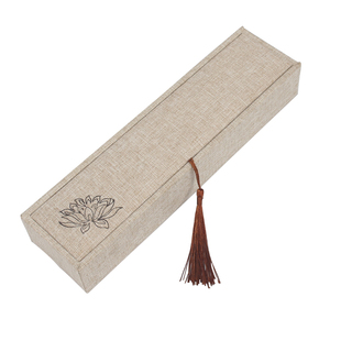 流苏麻布手串念珠盒108佛珠首饰珠宝盒古玩手镯挂件项链木盒包装