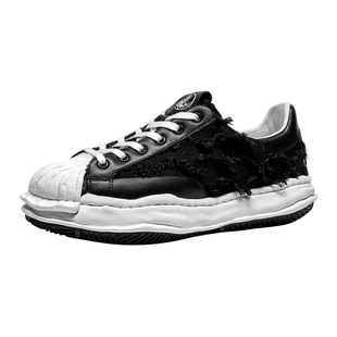 枫叶男鞋结构溶解鞋男厚底增高休闲板鞋贝壳头布鞋男女同款潮鞋子