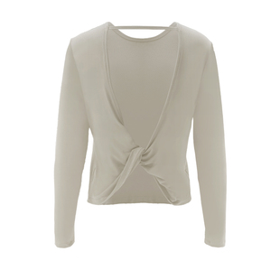 kk fitness普拉提瑜伽服性感秋款宽松镂空健身上衣跑步长袖训练服