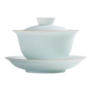 JOJO'S L. PD.紫泉涧.影青三才盖碗茶杯单个家用功夫茶具 | 贴补