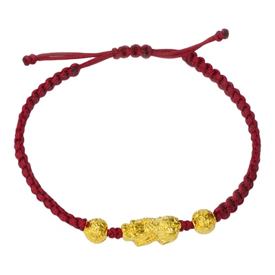 18k金貔貅手绳女送老婆节日礼物