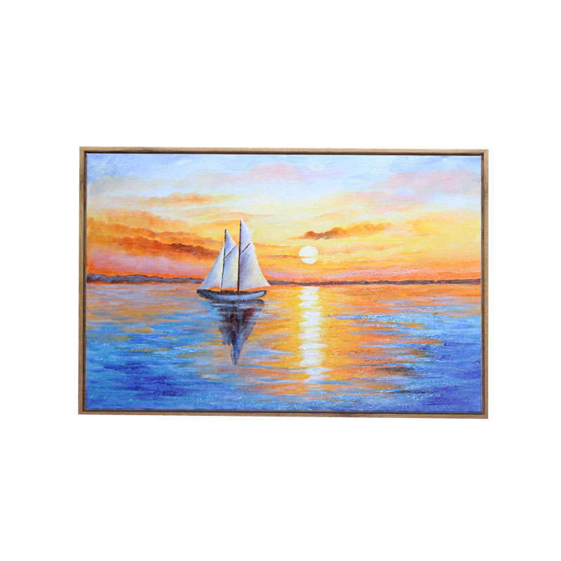 一帆风顺油画成品画风景纯手绘
