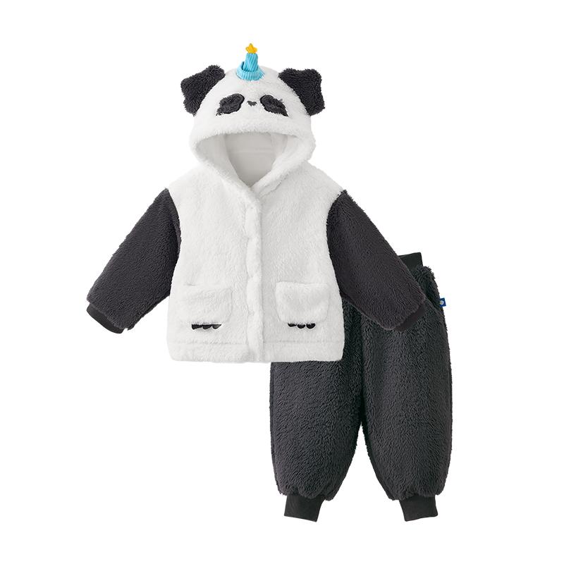 babycare儿童绒绒家居服宝宝舒棉绒保暖睡衣男童女童棉衣秋冬新款