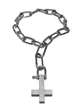 重工钛钢银色反十字架小众项链