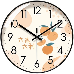 易普拉6428事事如意时钟客厅钟表卧室挂钟创意挂表圆形静音石英钟