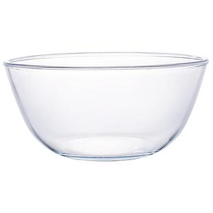 川岛屋透明玻璃碗耐高温家用烘焙搅拌打蛋碗和面揉面盆料理沙拉碗