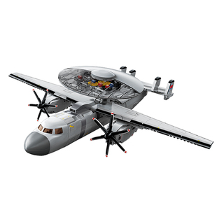 启蒙积木奇妙空警600大国重器系列军事飞机玩具模型礼物23039