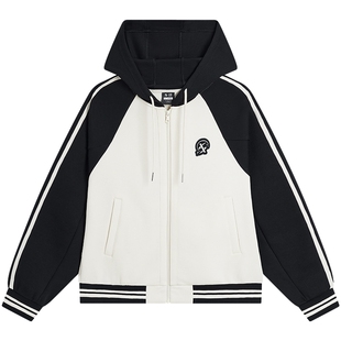 特步运动外套女2026春季新款针织连帽宽松上衣女官方旗舰店正品