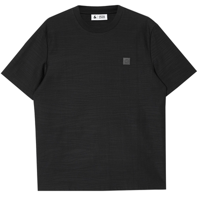 杰克琼斯男装春季新款简约百搭日常休闲衣身织花常规圆领短袖T恤