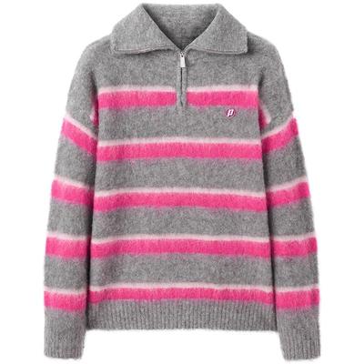 太平鸟prince联名年款条纹翻领毛衫A3EBE4246