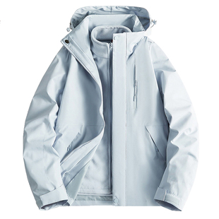稻草人冲锋衣外套女款2025新款小个子三合一户外防风防水登山服男