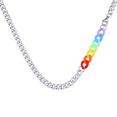 barcode原宿彩虹项链女小众设计