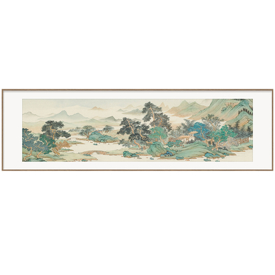 基业长青山水画客厅装饰画横款