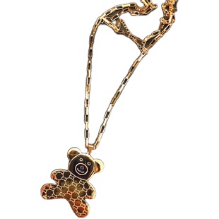 钛钢K金不掉色欧韩小熊长款毛衣项链INS网红设计感少女百搭秋冬