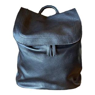 MrFu高级感双肩包男女款黑色牛皮背包书包电脑包春夏新款时尚外出