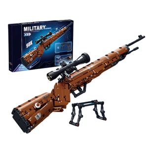 三角洲行动沙漠之鹰积木枪和平精英吃鸡武器枪可发连射枪拼装玩具