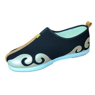 御圣祥新款老北京布鞋男云头勾道士冬季羊毛毡低帮金色二棉鞋保暖