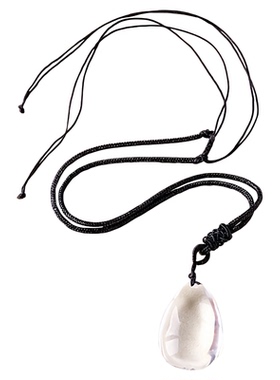 天然白水晶水滴吊坠透体