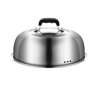 蒸锅锅盖高盖不锈钢盖子圆形家用炒锅炒菜锅铁锅透明高锅盖高拱盖