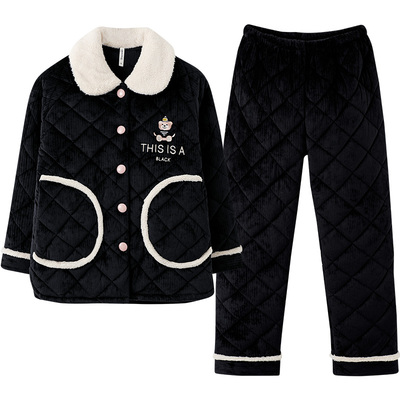 情侣睡衣冬季加厚夹棉显白可外穿