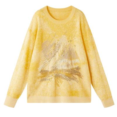 谜底套头针织长袖2025年冬疗愈绒感羊毛柔软蓬松毛衣女254MZ1852