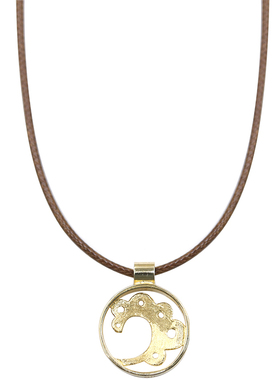 浮世海浪丨拉丝纯银云纹项链