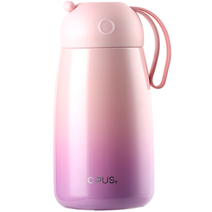 opus保温杯304不锈钢女便携可爱渐变迷你ins网红学生大肚水杯刻字