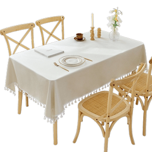 防水桌布ins风防油免洗棉麻餐桌布奶油风北欧高级感茶几化妆台布